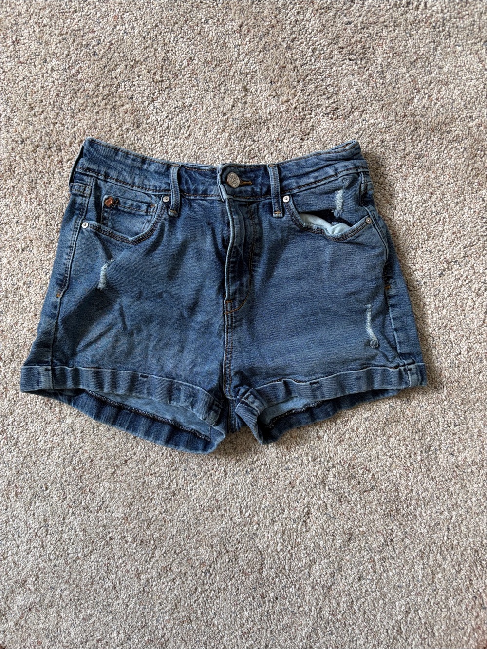 Denizen from Levi's Dark Blue Cuffed Denim Shorts